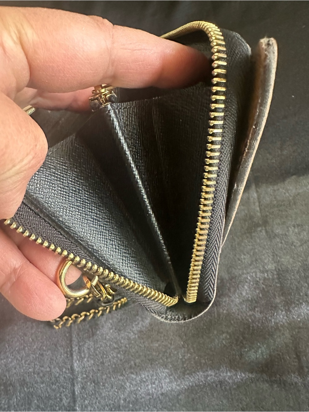Louis Vuitton Monogram Brown & Tan Chain Wristlet Clutch - Picture 14 of 16